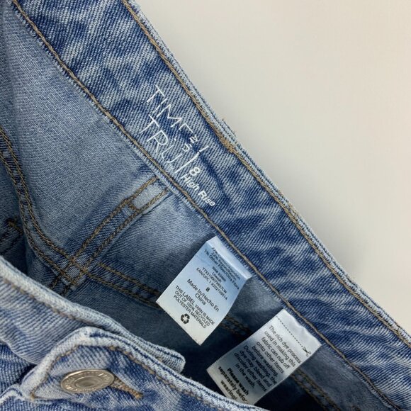 Time and Tru Jeans High Rise Light Blue Denim Slim Straight Leg - Picture 2 of 7